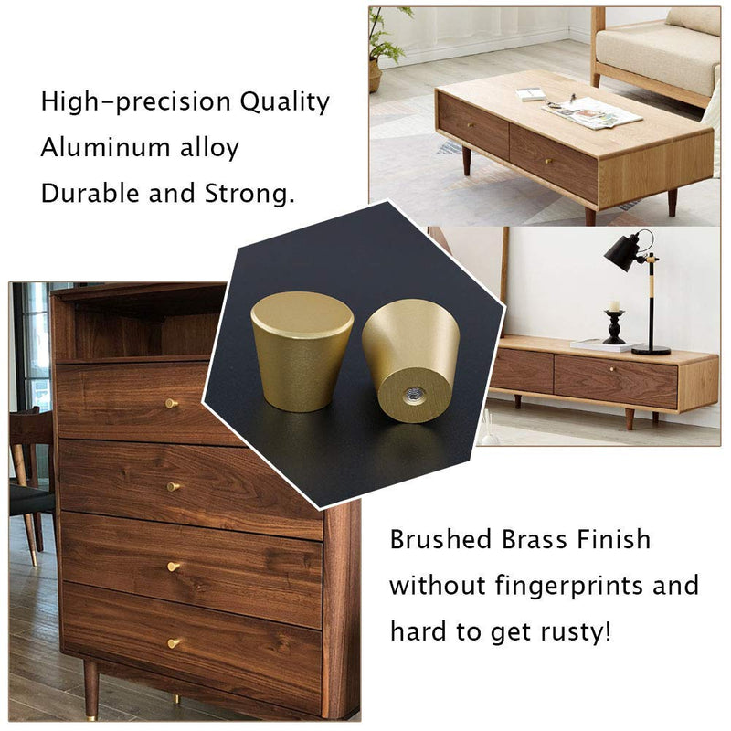 [Australia] - homdiy Brushed Brass Cabinet Knobs Gold Dresser Knobs-LS745GD Solid Round Drawer Knobs Gold Knobs for Dresser Drawers Gold Kitchen Cabinet Hardware 5 Pack 