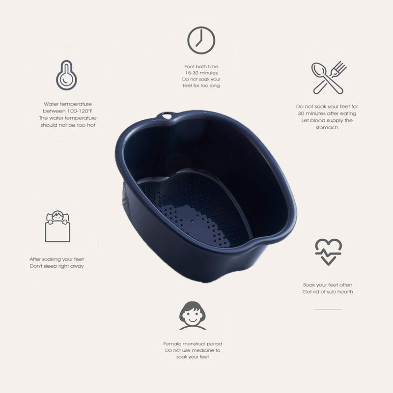 [Australia] - Foot Soaking Bath Basin, Sturdy Durable Plastic Foot Bath and Foot Massager Foot Bucket, Great for Getting the Dead/Old Skin Off Your Feet,Portable Foot Tub (FITS UP to A Men's Size 11)(Black) Black 