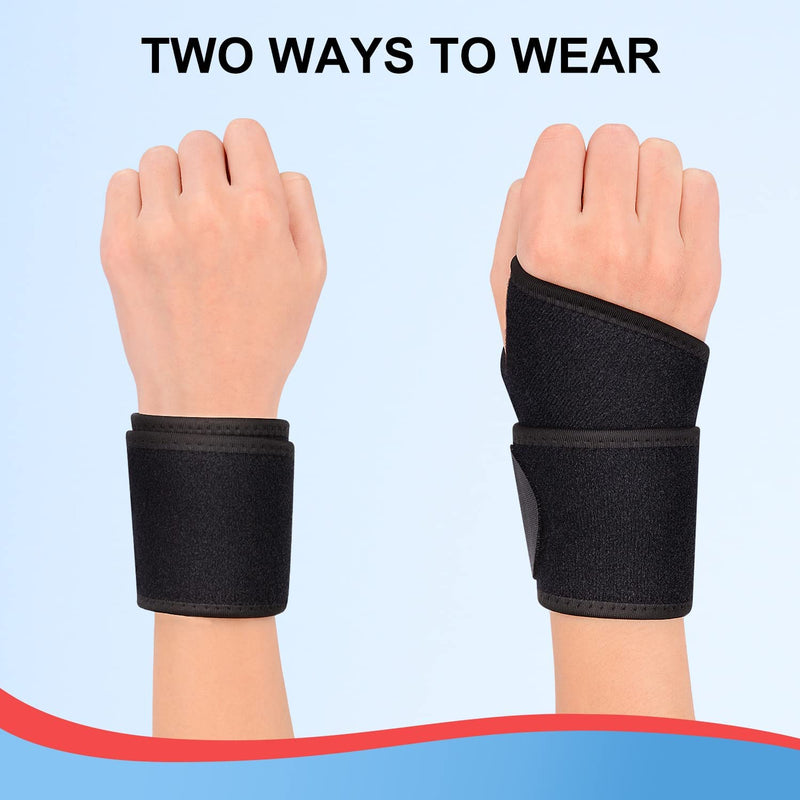 [Australia] - supregear Adjustable Compression Wrist Brace, 1-Pack Wrist Sports Support Wrap Wrist Sleeve for Women Men Joint Pain, Carpal Tunnel, Arthritis, Tendonitis, Night Day Splint, Fits Left/Right Hand Black 