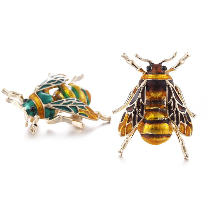 [Australia] - MINGHUA Enamel Cicada Collar Brooches Insect Corsage Brooch Pins for Unisex Clothing Accessories Green 