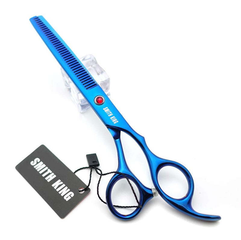 [Australia] - 7.0 inch hair scissors set Hair cutting scissors & thinning scissors with razor combs in 1 set (Blue) 