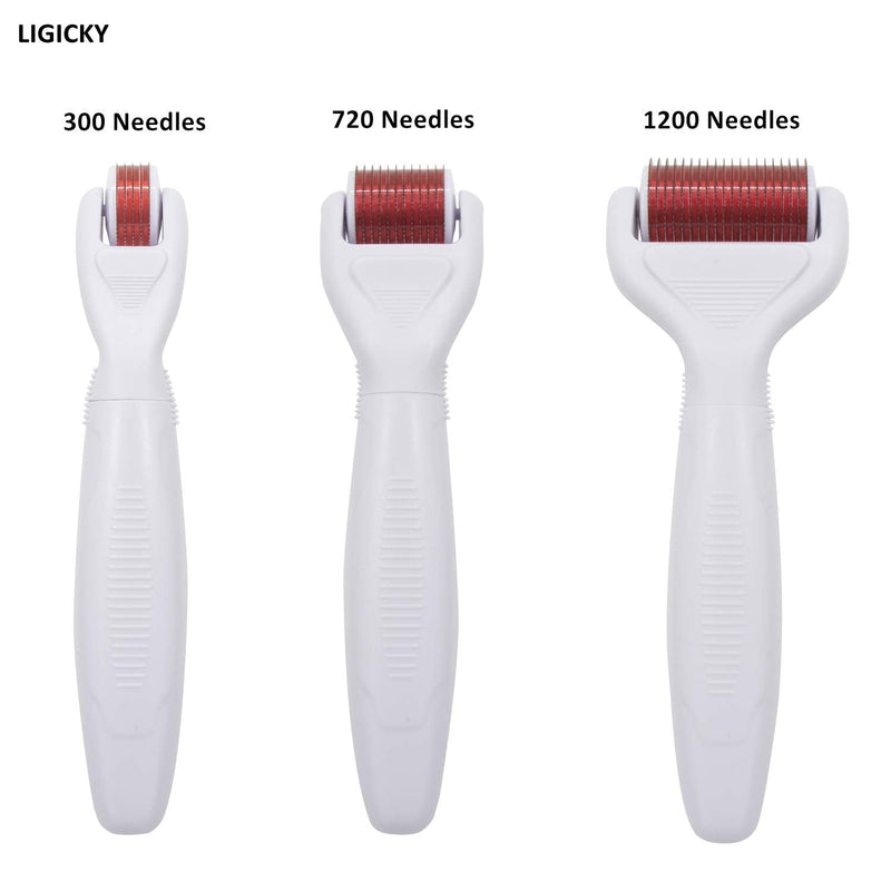 [Australia] - LIGICKY 4-in-1 Derma Roller Kit Professional Safe Medical Steel Microneedle, 0.5mm, 1.0mm & 1.5mm for Wrinkles Acne Anti-Aging Hair Loss Surgical Scars Stretch Marks With Disinfection box 