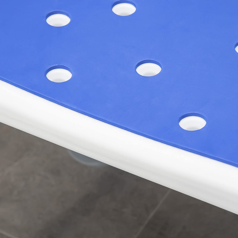 [Australia] - HOMCOM EVA Padded Shower Chair for the Elderly and Disabled, Height Adjustable Shower Stool with Back and Arms, 4 Suction Foot Pads, Blue 