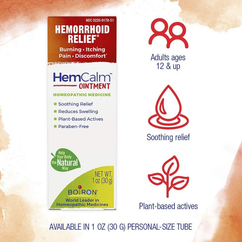 [Australia] - Boiron HemCalm Ointment for Hemorrhoid Relief of Pain, Itching, Swelling or Discomfort - 1 oz 