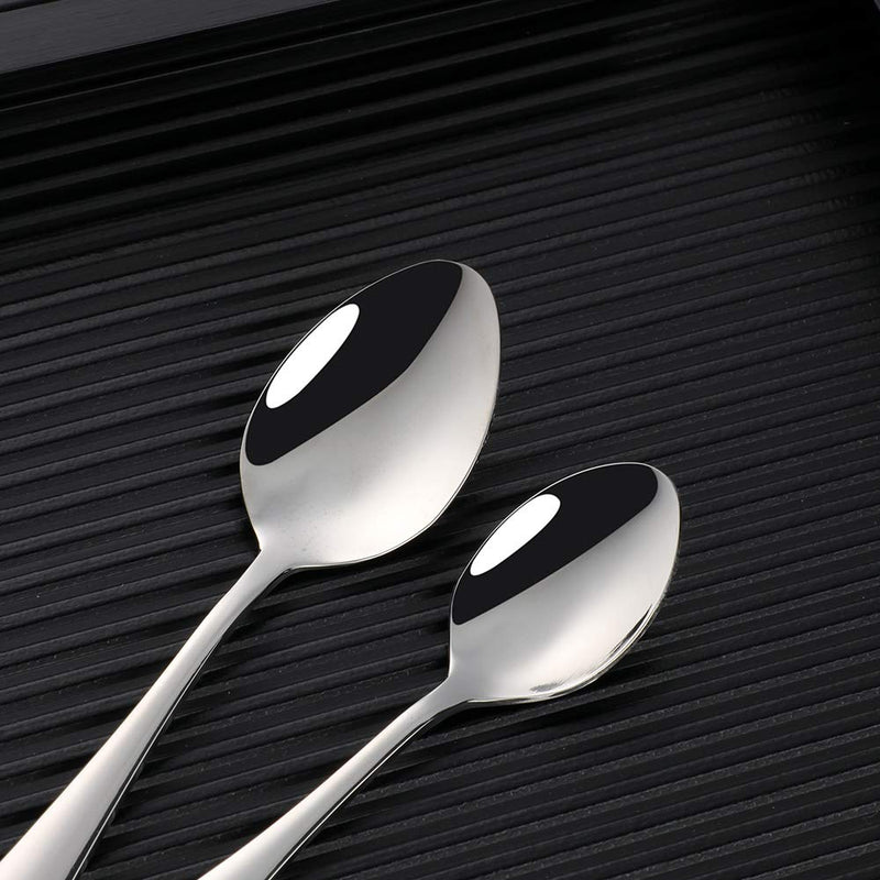 [Australia] - SUNSENGEUR Tea Spoons 12-Piece Autograph Dinnerware Set Stainless Steel Set Use for Home, Kitchen, Restaurant- 5.3 Inches, Silver 