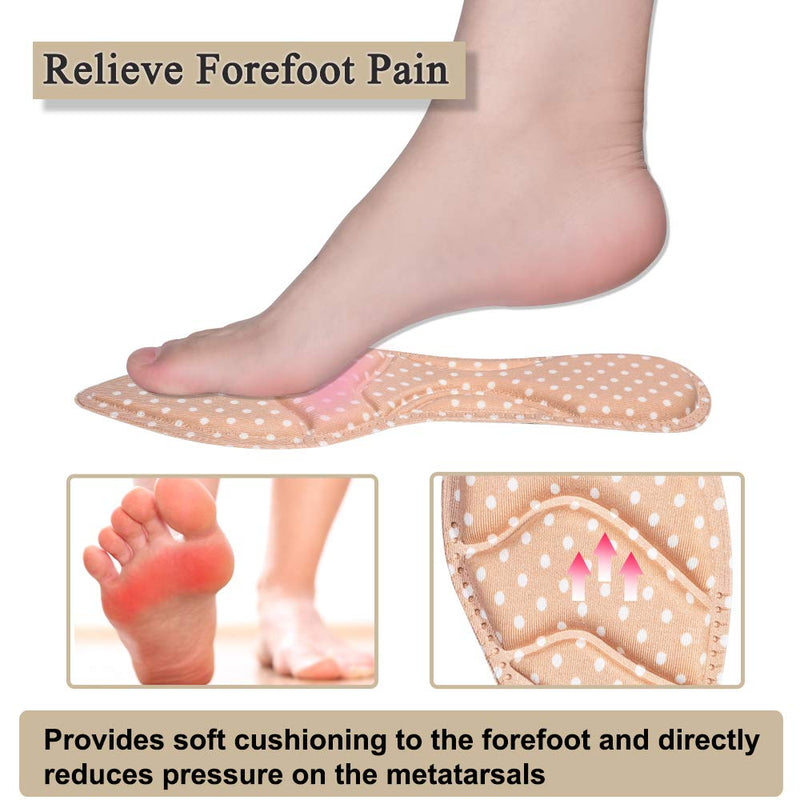 [Australia] - Shoe Insoles Women, Shoe Inserts, High Heel Insoles, (2 Pairs Beige)Shoe Cushion Inserts Breathable, 5D Sponge Barefoot Comfort Insoles, for Massaging, Foot Pain Relieve, Relaxing Your Foot. 