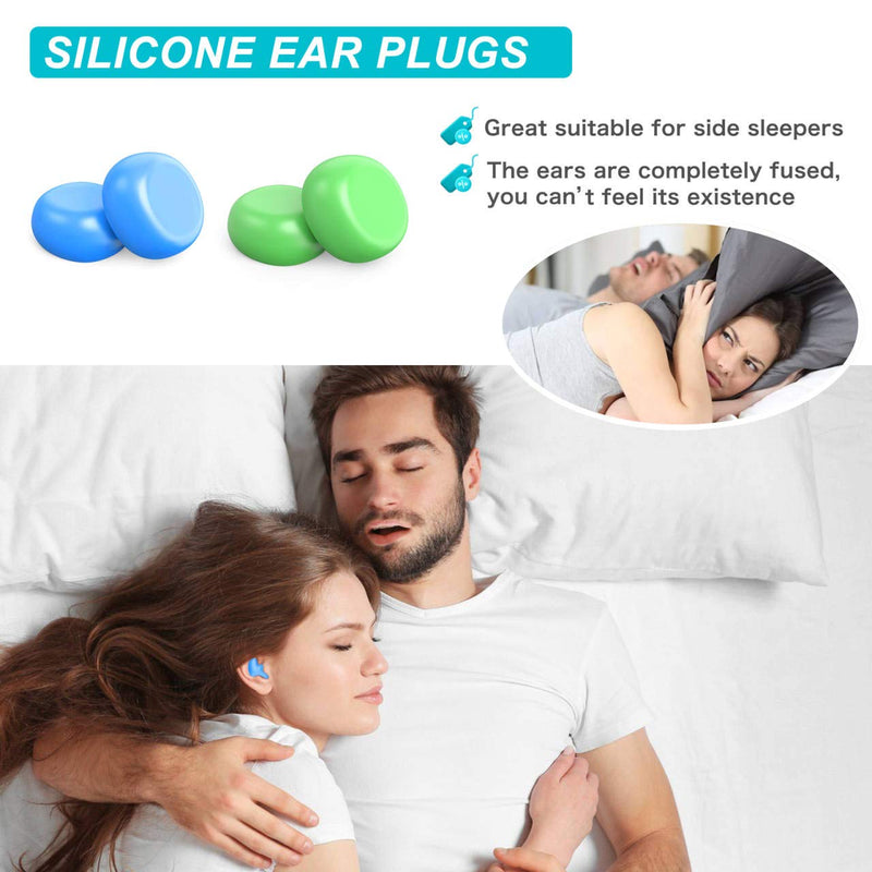[Australia] - [Latest 2022] Ear Plugs for Sleeping Swimming, 8 Pair Reusable Silicone Moldable Noise Cancelling Earplugs for Shooting Range, Swimmers, Snoring, Concerts, Airplanes, Travel, Work, Studying 