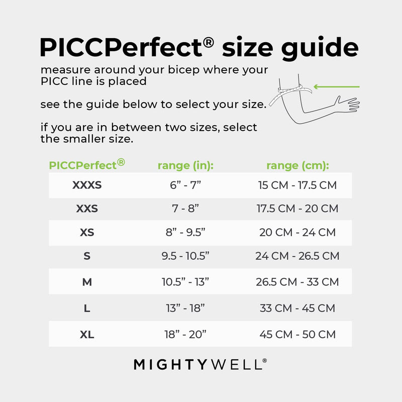 [Australia] - MIGHTY WELL PICCPerfect PICC Line Cover - Advanced Fabric Technology Moisture-Wicking Anti-Odor Sleeve, Eco-Friendly Material, Medium, Steel Medium (Pack of 1) 