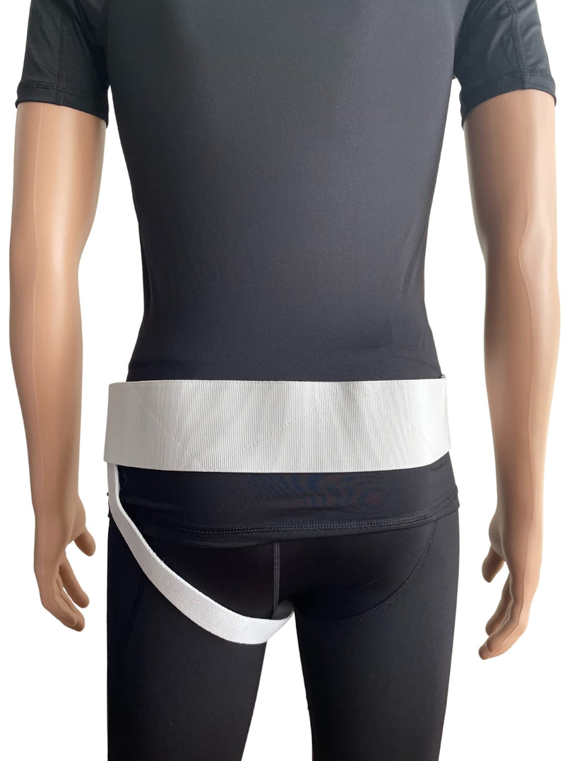 [Australia] - FlexaMed Left Side Inguinal Groin Hernia Truss with Compression Pad White - Medium Medium (Pack of 1) 
