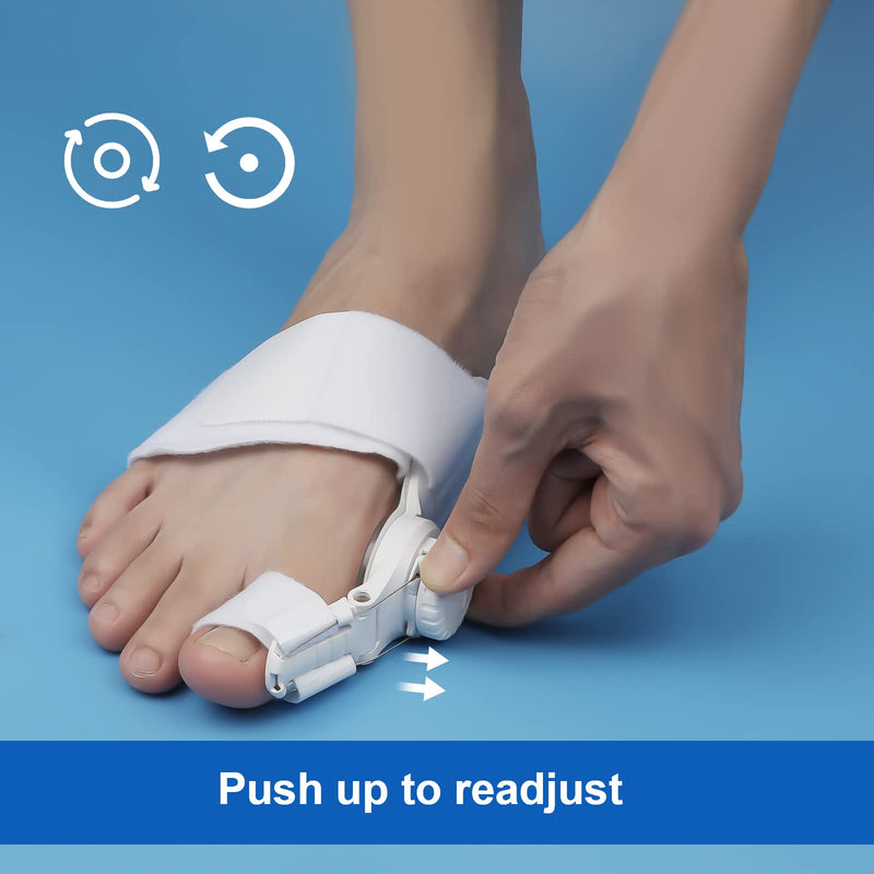 [Australia] - Adjustable Bunion Splint, Bunion Support for Woman and Man Toe Corrector with Toe Separator Day & Night Wearing Toe Brace for Bunion Relief (White, 1 Piece) 