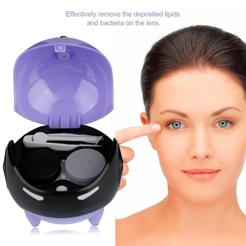 [Australia] - Portable Automatic Contact Lens Ball Mask Washer Cleansing Lenses Cleaner Lens Case, USB Charge(Purple) 