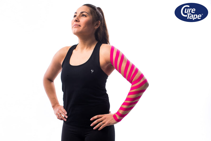 [Australia] - CureTape® Sports Kinesiology Tape | 30% Stronger Adhesion for Extreme Sporting Conditions | Waterproof & Quick Dry Viscose | Recover Faster, Train Harder! (Pink) Pink 