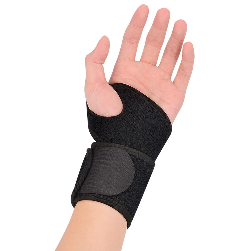 [Australia] - supregear Adjustable Compression Wrist Brace, 1-Pack Wrist Sports Support Wrap Wrist Sleeve for Women Men Joint Pain, Carpal Tunnel, Arthritis, Tendonitis, Night Day Splint, Fits Left/Right Hand Black 