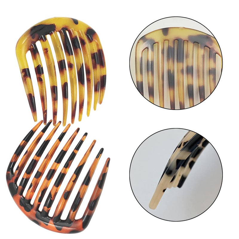 [Australia] - IYBQIU 5 Pcs French Twist Comb Retro Celluloid Hair Comb 9 Teeth Non Slip Comb Clips Hair Styling Accessories for Women and Girls, Multicolour 