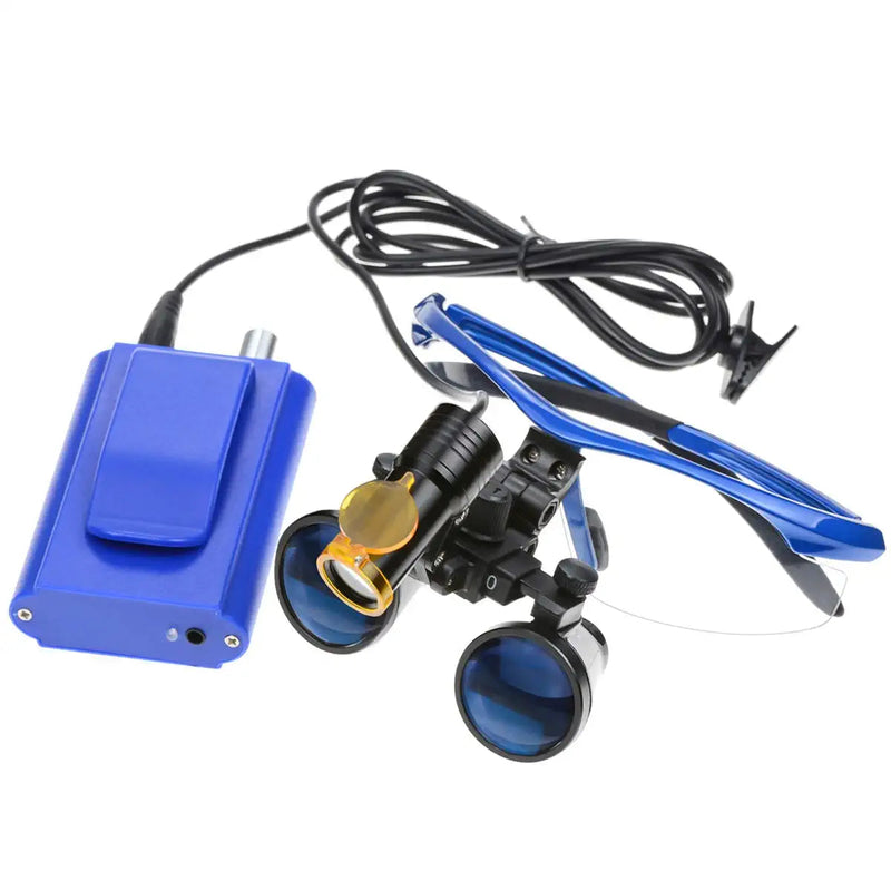 [Australia] - Ocean Aquarius Blue 2.5X420MM Loupes Magnifier +5 Headlight Plug in Clip Head Light with Filter Aluminum Box 008. 