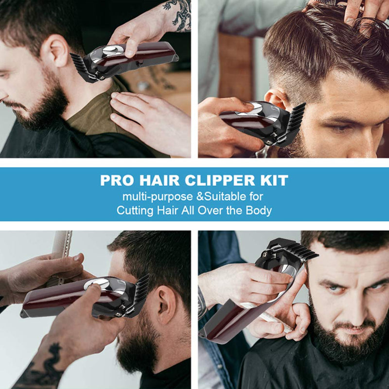 [Australia] - Hair Clipper, Professional USB Barbering Clipper Home Hair Cutting Kit with 4 Limit Combs for Men Women Kids Family Use 