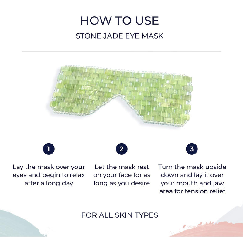 [Australia] - Jade Eye Mask For Hot and Cold Anti Aging Therapy - Eliminate Wrinkles, Puffiness, and Irritation - Headache and Migraine Relief Mask - 100% Jade Stone Lined w/Beads 