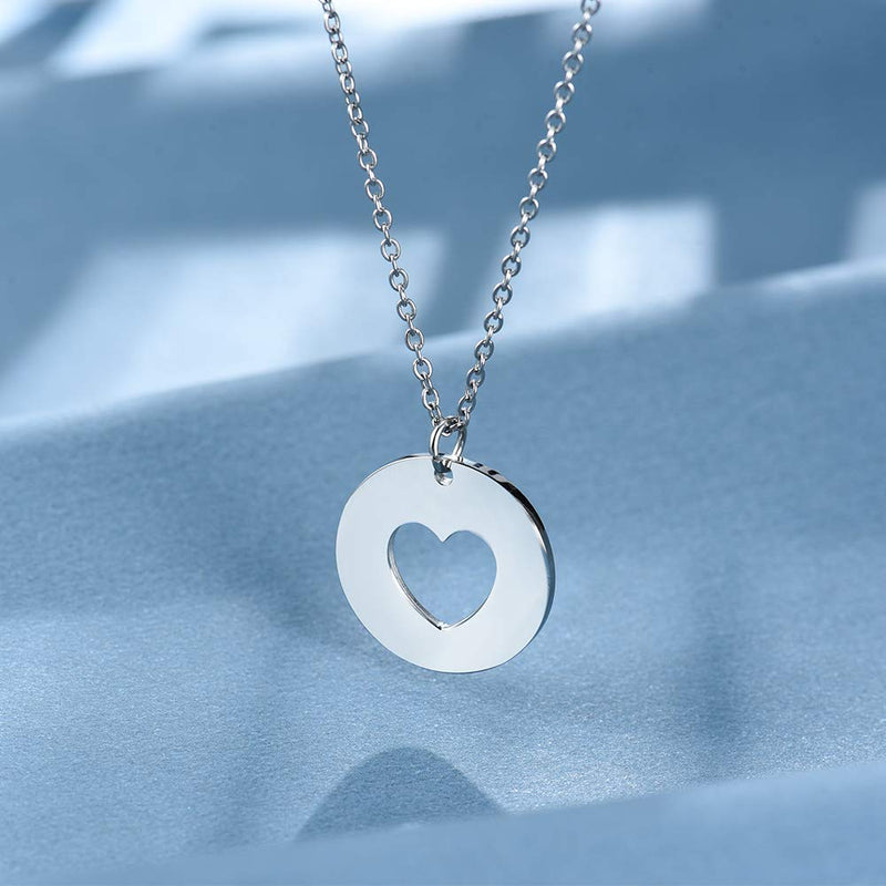 [Australia] - Seyaa Mother Daughter Silver Chain Necklace Mom and Daughter Matching Cut Out Heart Pendant Jewery Gift for Mother's Day Girls Women Teens A: Mother Daughter Neckalce - 2 Pcs 