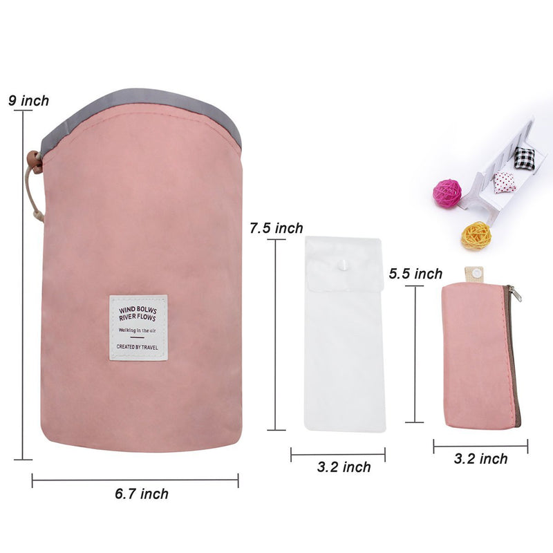 [Australia] - Makeup Bag, YJQueen Travel Makeup Cosmetic Pouch Portable Handbag Toiletry Case Mini Makeup Train Case Cosmetic Bag Cosmetic Organizer Travel Accessories (Pink) Pink 