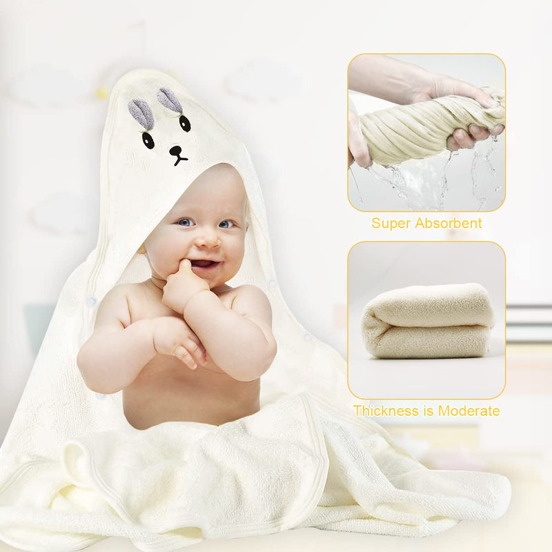 [Australia] - Hooded Baby Towel - RIGHTWELL Organic Bamboo Bath Towel for Toddler, Soft and Super Absorbent Washcloth, Machine Washable Towel, Keeps Your Baby Warm & Cosy 