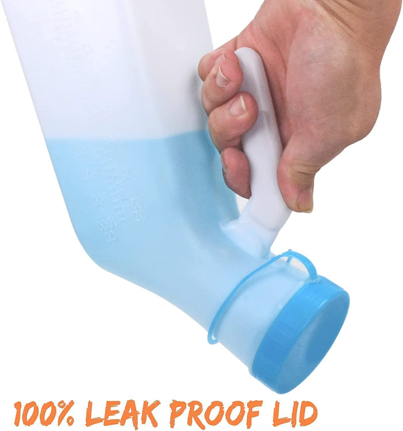 [Australia] - Atoke Male Urinal with Glow in The Dark Lid,1000ml Male Urinal Pee Bottle with Spill Proof Screw Cap for Travel & Urine Collection Style A 