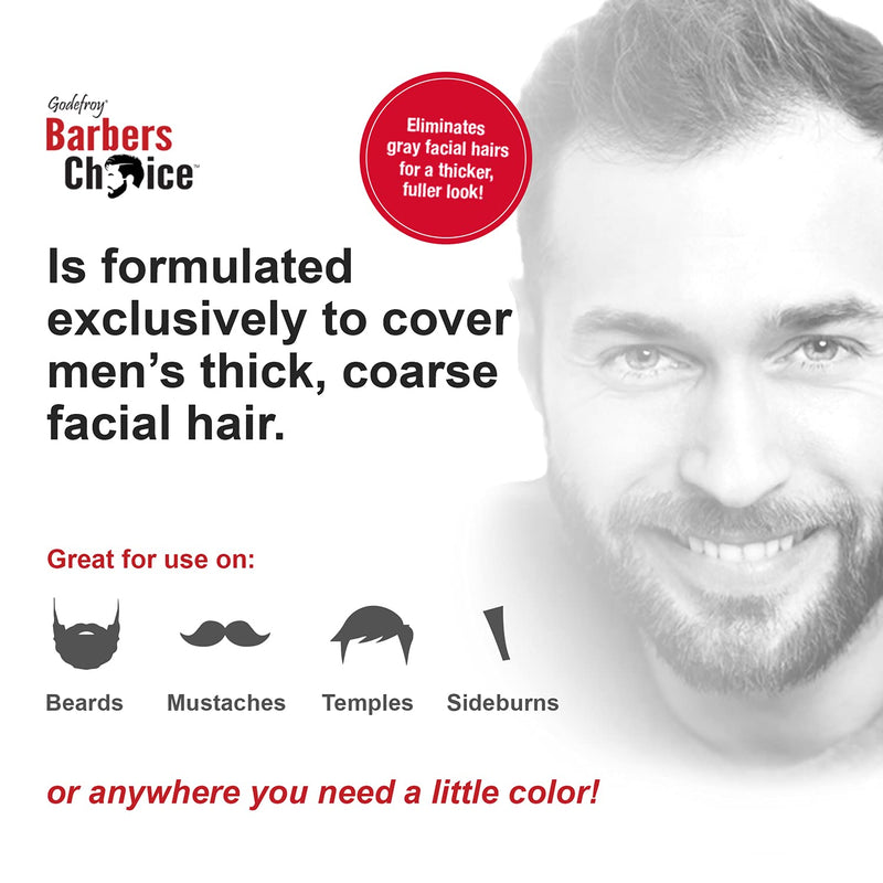 [Australia] - Godefroy Barbers Choice 3 Application Beard and Mustache Dye For Men, 6 weeks of Cover For Gray Facial Hair, Natural Black 