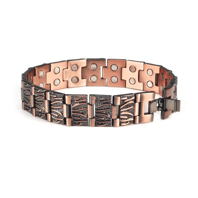 [Australia] - EnerMagiX Copper Bracelets for Men & Women Magnet Wristbands Bracelet with Double Row Strength Magnets Copper Magnetic Bracelets 