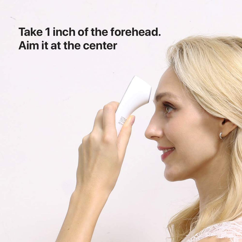 [Australia] - iHealth No-Touch Forehead Thermometer, Digital Infrared Thermometer for Adults and Kids, Touchless Baby Thermometer, 3 Ultra-Sensitive Sensors, Large LED Digits, Quiet Vibration Feedback, Non Contact 