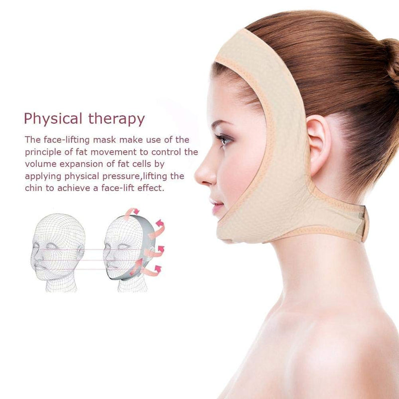 [Australia] - Facial Slimming Mask, Skin Lifting Mask Slimming Chin Correction Tool with Silicone Massage,V Line Band Neck Compression Face 