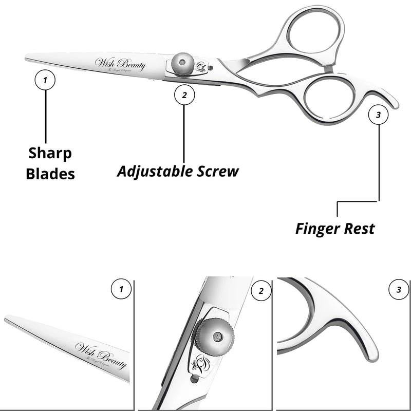 [Australia] - Left Handed Hairdressing Scissors Hair Scissor, Glamified Professional Sharp Left Hand Barber Scissors 6” Lefty Hair Cutting Scissors, Hairdresser Scissors Salon Haircut Scissors Shears for Women Men 