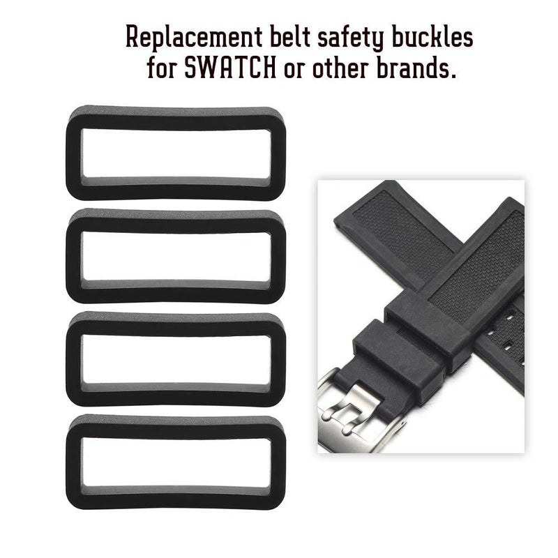 [Australia] - Brrnoo 4 x Silicone Watch Strap Replacement Safety Buckle Accessory for Watch (20 mm) 20mm 