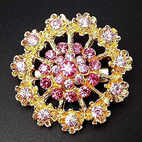 [Australia] - Lot 12pc Multi-Color Rhinestone Crystal Flower Brooches Pins 