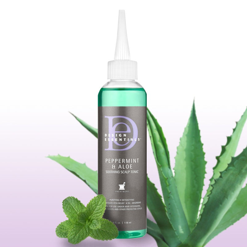[Australia] - Design Essentials Peppermint & Aloe Soothing Scalp & Skin Tonic for Instant Itch Relief from Scalp Irritation-4oz. 