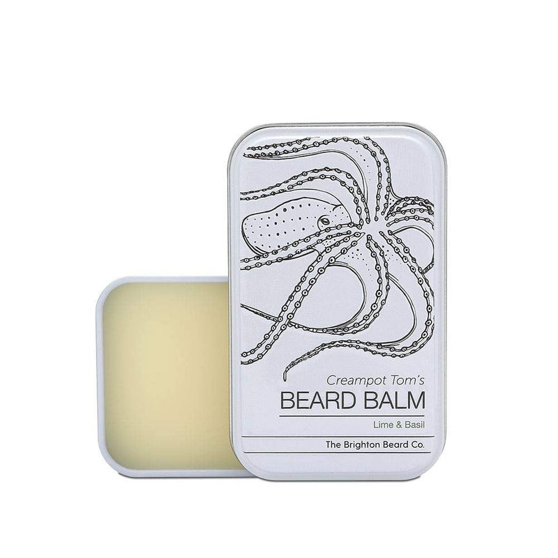 [Australia] - The Brighton Beard Co. Creampot Tom's Lime & Basil Beard Balm, Handmade Balm Conditions & Repairs Beard, Light Shine 80ml 
