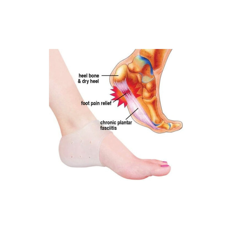 [Australia] - ENERGY01 Silicone Gel Heel Protector - Cracked Heel Socks - Pain Care - Cracked Heel Cushion - Plantar Fasciitis - Tandinitis Achilles Tendon Pain 