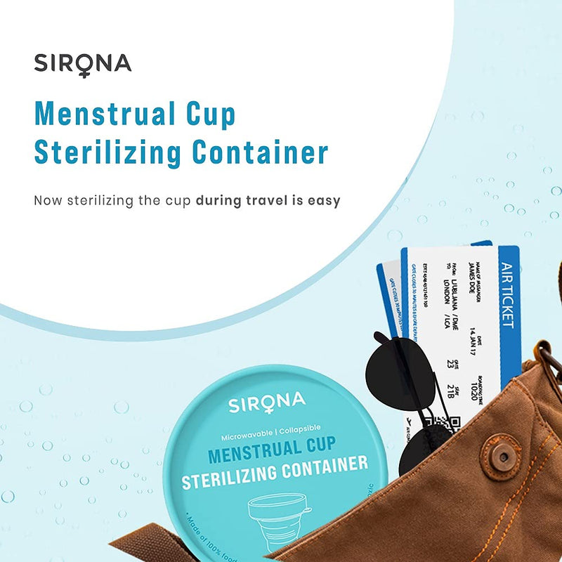 [Australia] - Sirona Menstrual Cups Container Foldable Sterilizing Silicone - 1 Unit | Microwave Friendly | Foldable Menstrual Cup Sterilizer 