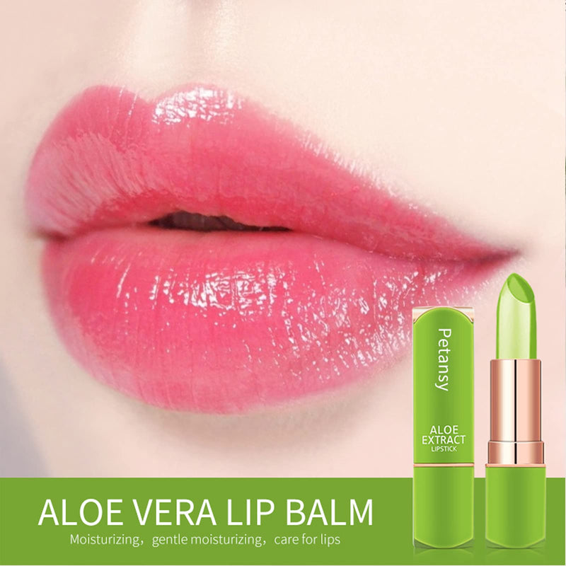 [Australia] - Petansy 4 Pack Aloe Vera Lipstick , Lips Moisturizer Long Lasting Nutritious Lip Balm Magic Temperature Color Change Lip Gloss-Set(E) 