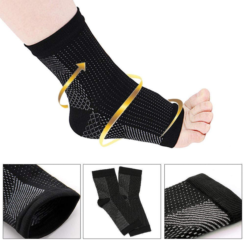 [Australia] - 2 Pcs Ankle Support - Unisex Ankle Brace Support Compression Foot Sleeves for Men, Women - Plantar Fasciitis Socks for Weak Ankles, Pain Relief, Sports L 