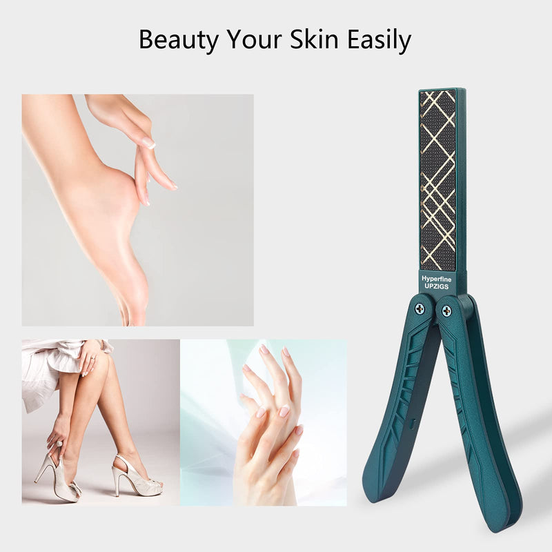 [Australia] - UPZIGS Double Sided Glass Foot Files, Foldable Feet Rasp, Foot Pedicure Scrubber, Portable Foot Callus Remover, Home Foot Care for Dead Hard Cracked Dry Skin on Wet and Dry Feet 