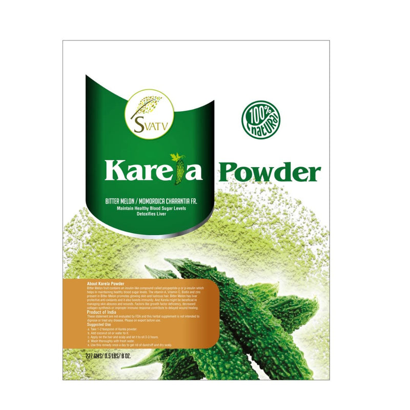[Australia] - SVATV Karela Powder | Bitter Melon | Good for Skin | Anti-oxidants Properties | No Preservatives | Non GMO | Gluten Free - 227g, Half Pound , 8 Ounce 
