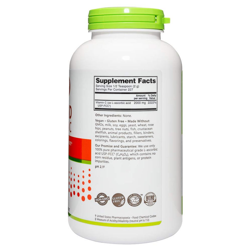 [Australia] - NutriBiotic Ascorbic Acid Vitamin C Powder, 16 Oz | Pharmaceutical Grade L-Ascorbic Acid, 2000 Mg Per Serving | Essential Immune & Antioxidant Collagen Support Supplement | Vegan, Gluten & GMO Free Unflavored 1 Pound (Pack of 1) 