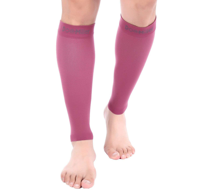 [Australia] - Doc Miller Calf Compression Sleeve Men and Women - 15-20mmHg Shin Splint Compression Sleeve Recover Varicose Veins, Torn Calf and Pain Relief - 1 Pair Calf Sleeves Maroon Color - Medium Size 