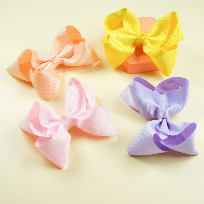 [Australia] - JOYOYO 40 Pcs Girls Hair Bows Ribbon Bows Craft Bows 4.5 Inch Bows, Toddler Girls Hair Bows Hair Bow Clips for Toddlers Hair Bows for Little Girls 