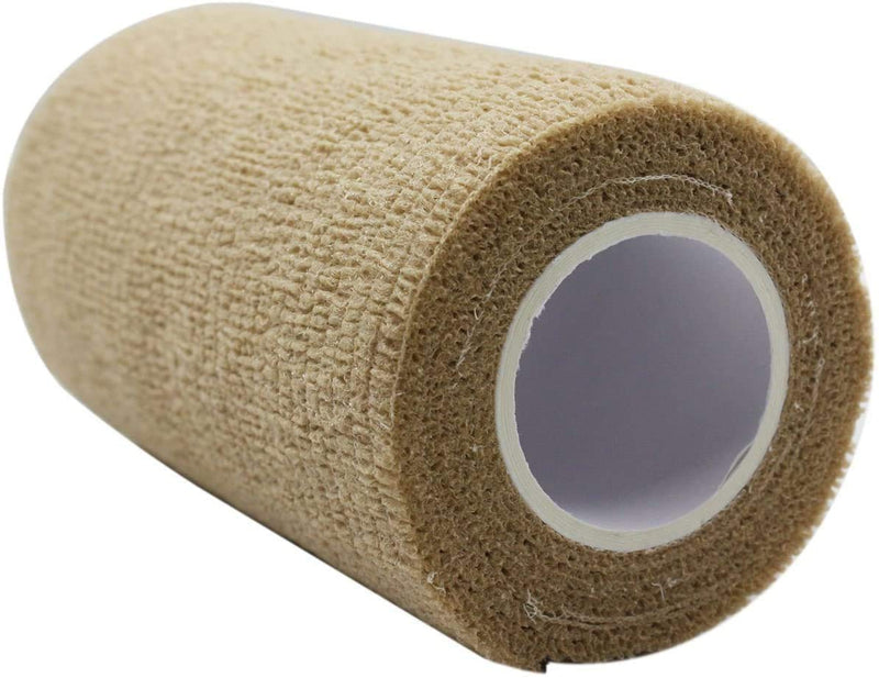 [Australia] - PintoMed - 10 x Skin Colour - Cohesive Bandage Stretched 10 Rolls x 10cm x 4.5m Self-Adhesive Flexible Bandages, First Aid Sports Wrap Bandages - Pack of 10 