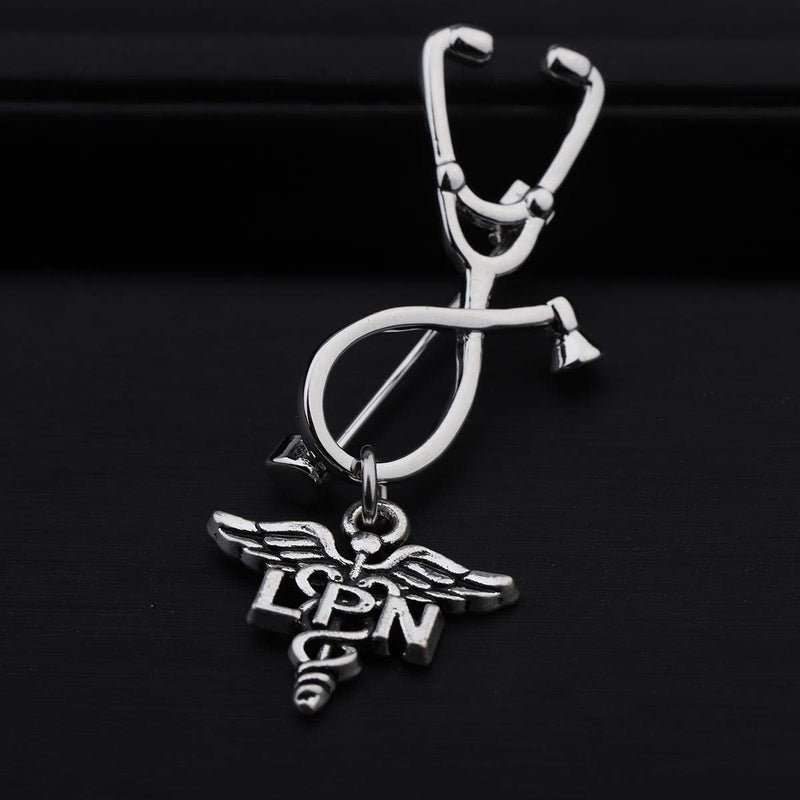 [Australia] - ENSIANTH Medical Stethoscope Brooch Pins for Doctor Nurse Medical Students Medical Caduceus Gift for RN,PA,MA,LPN,LVP,NP,Vet Copper LPN Brooch 