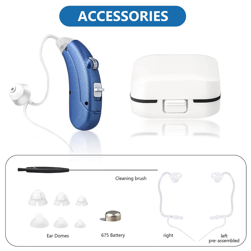 [Australia] - Hearing Amplifier for Seniors Adults Noise-Cancelling - Miracle Ear Digital Personal Sound Amplifier Devices with Volume Control As Seen On TV Hearing Aid Cleaning Tools Included (Fit Either Ear) Left pre-Assembled 