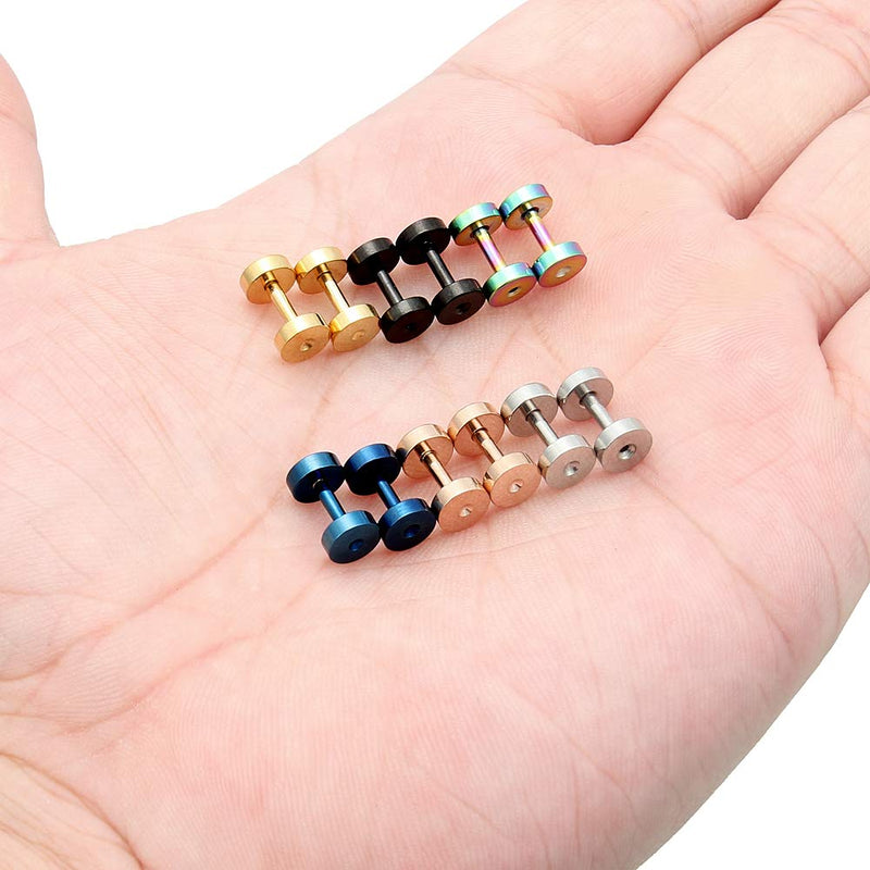 [Australia] - Lcolyoli Screw Fit Ear Gauges Kit Surgical Steel Tunnel Expander Earrings Earlobe Plugs Body Piercing Jewelry Set for Women Men 14G-00G 12 Pieces a: 12Pcs-6 Colors-14G 