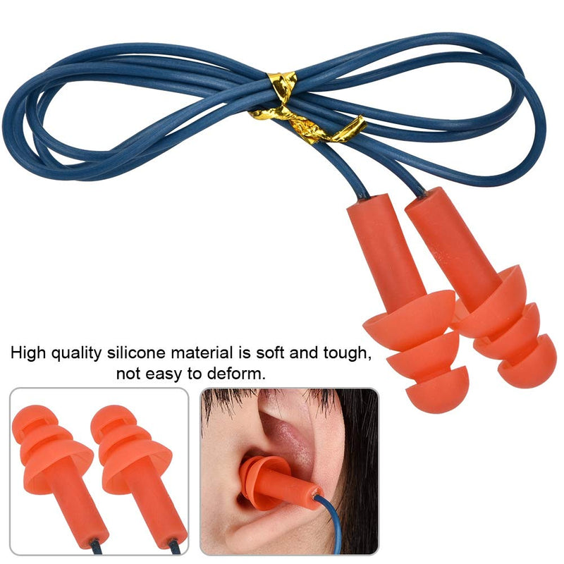 [Australia] - Corded Silicone Noise Reduction Ear Plugs，Metal Detectable Hearing Protection Ear Plugs，Noise Reduction Earplugs 