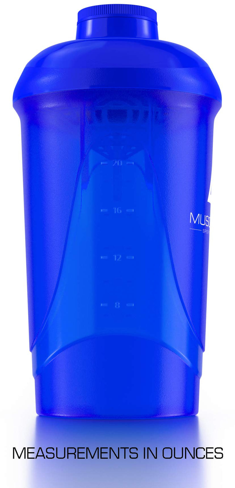 [Australia] - Protein Shaker Screw top 100% Leak Proof Drinks Bottle 600ml to 800ml by Musc (Stunning Blue) Stunning Blue Transparent 