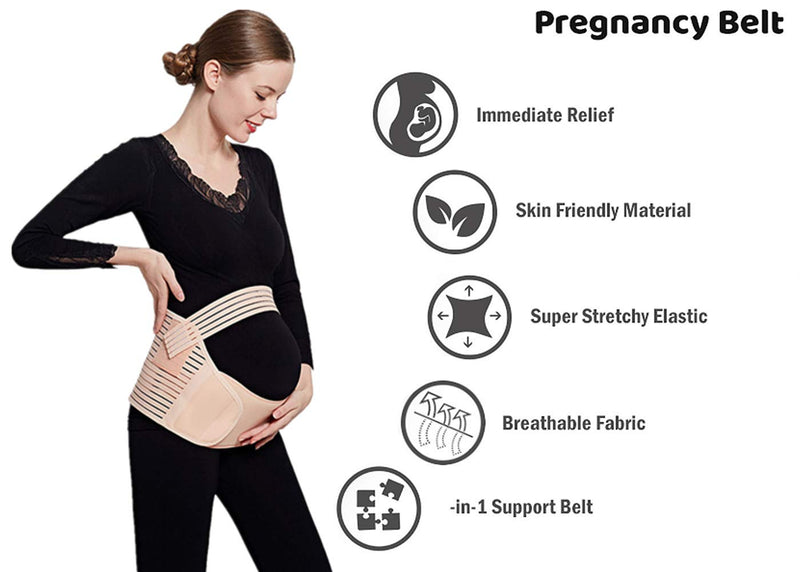 [Australia] - Pregnancy Belt, 3 in 1 Elastic Belly Band for Pregnancy, Maternity Belt Waist Care Binder Brace Prenatal Protector, Pregnancy Belt Belly Support for Pain Relieve, Mothers Day Giftse L Large (Pack of 1) 